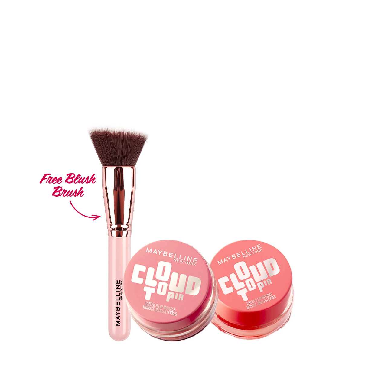 Buy 2 Maybelline NY Cloudtopia Lip & Cheek and Get Free - Maybelline Concealer Brush